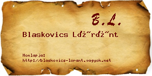 Blaskovics Lóránt névjegykártya