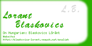lorant blaskovics business card