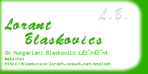 lorant blaskovics business card